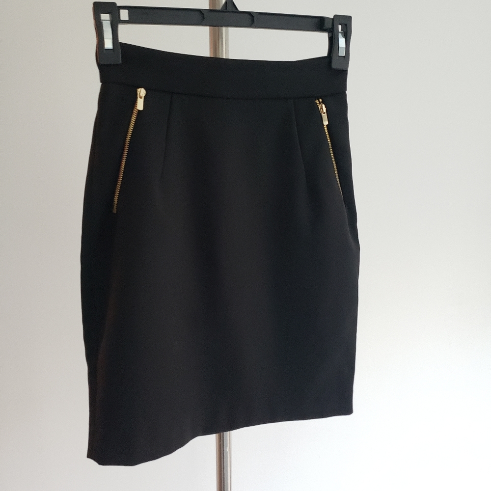 H&M Black Skirt Gold Details